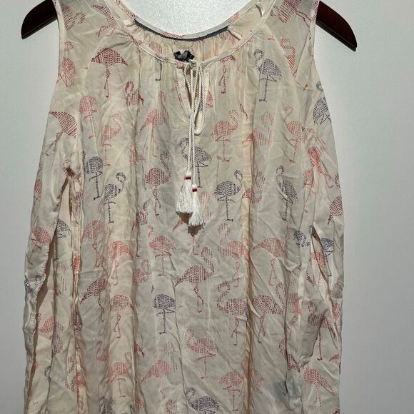 Max Jeans Multicolor Tassel Tie Neck Cold Shoulder Long Sleeve Blouse Small NWT - Picture 1 of 11